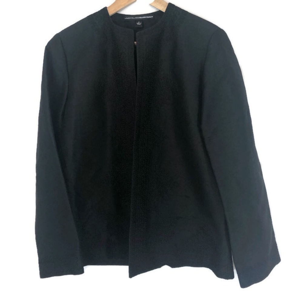 ELLEN TRACY 100% Embroidered Silk Jacket 4
